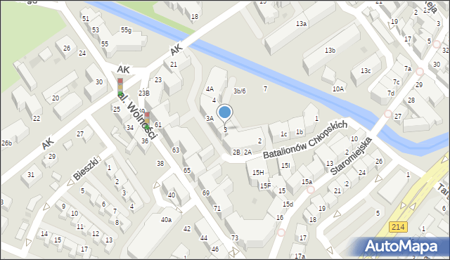Lębork, Batalionów Chłopskich, 3, mapa Lębork