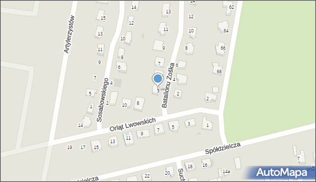 Lębork, Batalionu Zośka, 3, mapa Lębork