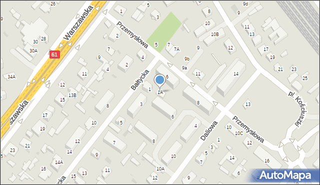 Legionowo, Bałtycka, 1A, mapa Legionowo