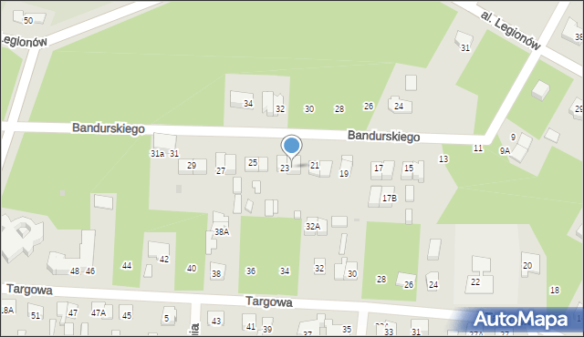 Legionowo, Bandurskiego Władysława, bp., 23A, mapa Legionowo