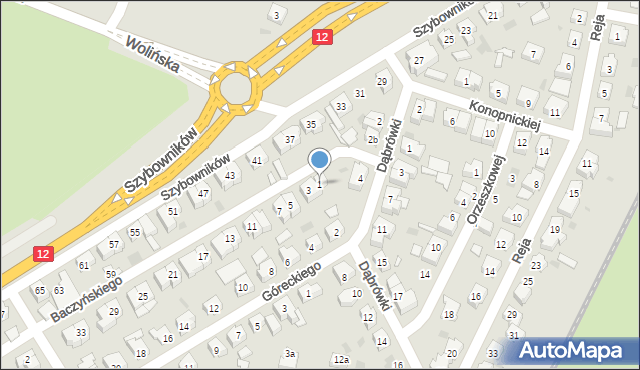 Leszno, Baczyńskiego Krzysztofa Kamila, 1, mapa Leszno