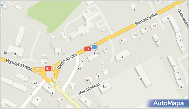 Lidzbark Warmiński, Bartoszycka, 2, mapa Lidzbark Warmiński