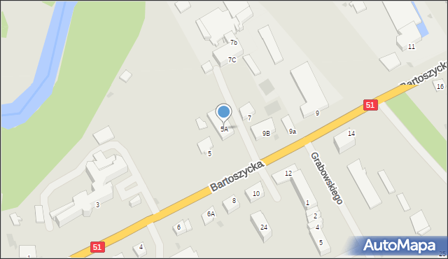 Lidzbark Warmiński, Bartoszycka, 5A, mapa Lidzbark Warmiński