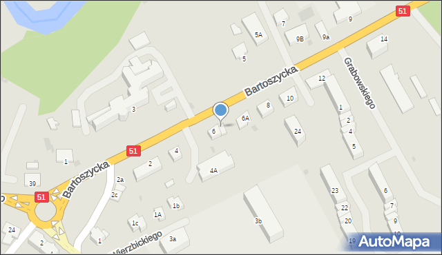 Lidzbark Warmiński, Bartoszycka, 6b, mapa Lidzbark Warmiński