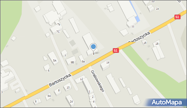 Lidzbark Warmiński, Bartoszycka, 9, mapa Lidzbark Warmiński