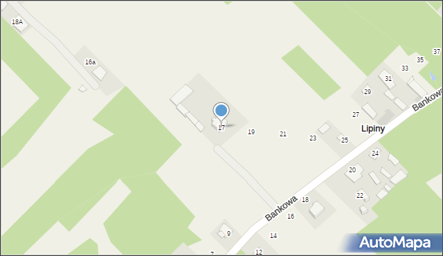 Lipiny, Bankowa, 17, mapa Lipiny