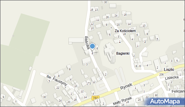 Liszki, Baścika, ks., 4, mapa Liszki