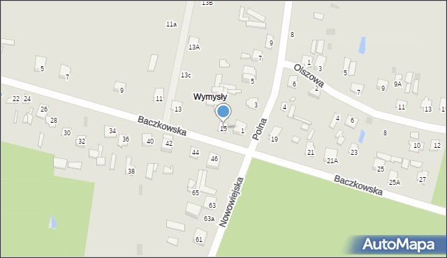 Łochów, Baczkowska, 15, mapa Łochów