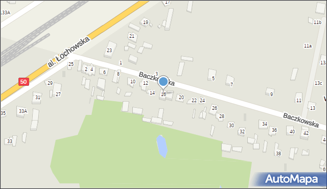 Łochów, Baczkowska, 16, mapa Łochów