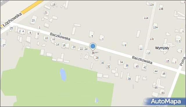 Łochów, Baczkowska, 26, mapa Łochów