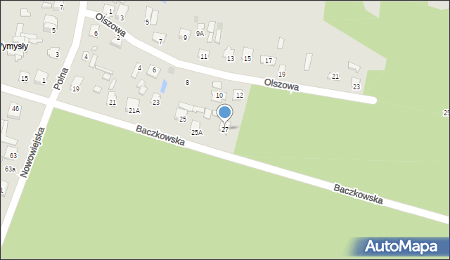 Łochów, Baczkowska, 27, mapa Łochów