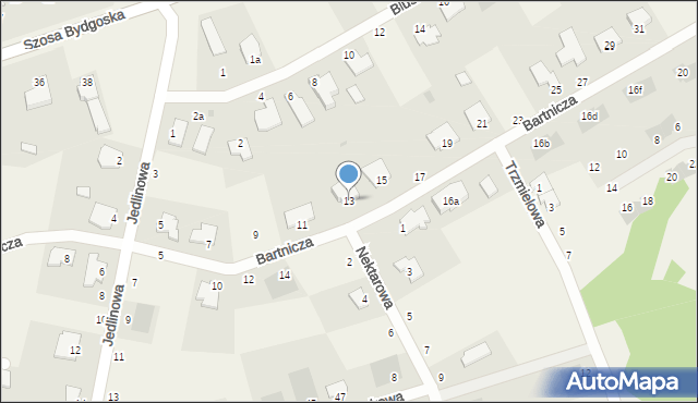 Łochowo, Bartnicza, 13, mapa Łochowo