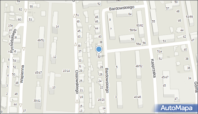 Łódź, Bardowskiego Piotra, 32, mapa Łodzi