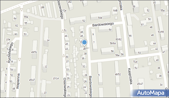 Łódź, Bardowskiego Piotra, 40, mapa Łodzi