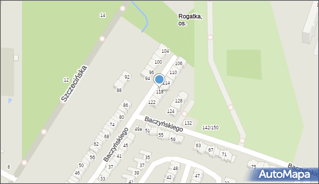 Łódź, Baczyńskiego Krzysztofa Kamila, 118, mapa Łodzi