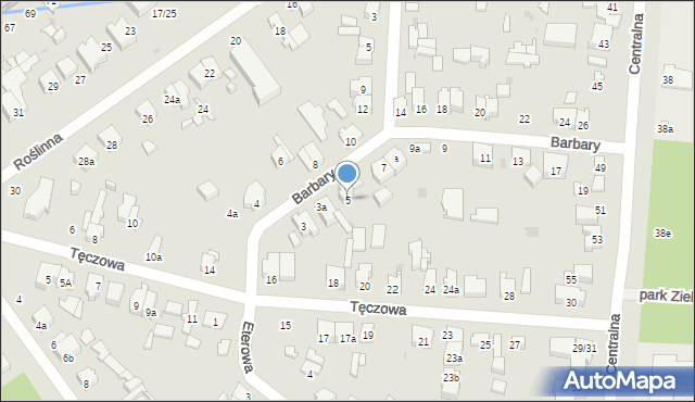 Łódź, Barbary, 5, mapa Łodzi