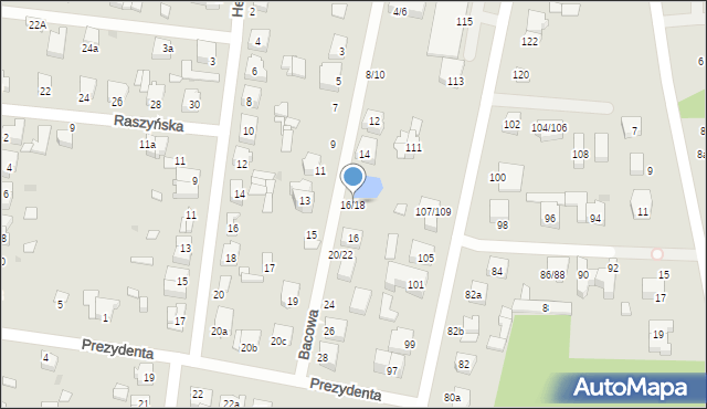 Łódź, Bacowa, 16/18, mapa Łodzi