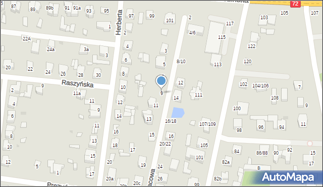 Łódź, Bacowa, 9, mapa Łodzi