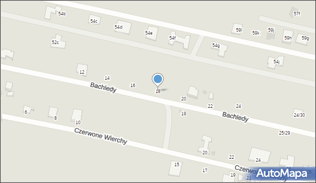 Łódź, Bachledy Klimka, 18, mapa Łodzi