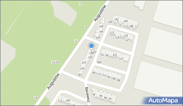 Łódź, Bacewicz Grażyny, 134, mapa Łodzi