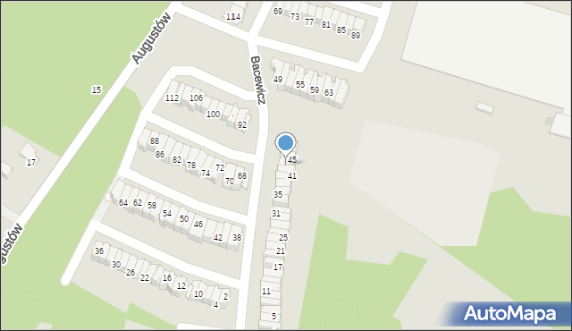 Łódź, Bacewicz Grażyny, 43, mapa Łodzi