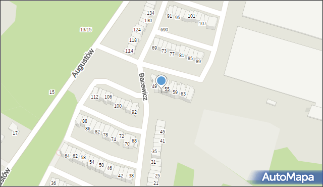 Łódź, Bacewicz Grażyny, 53, mapa Łodzi