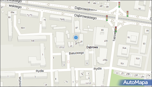 Łódź, Bałuckiego Michała, 16, mapa Łodzi