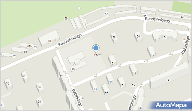 Łódź, Babickiego Józefa, 15a, mapa Łodzi