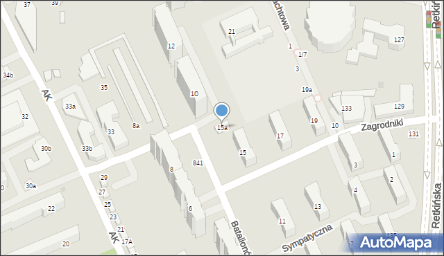 Łódź, Batalionów Chłopskich, 15a, mapa Łodzi