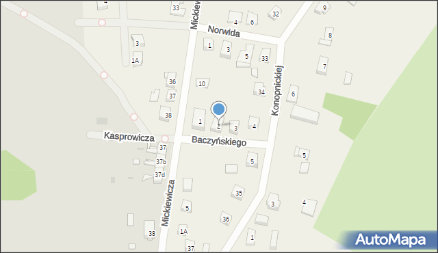 Łokacz Mały, Baczyńskiego Krzysztofa Kamila, 2, mapa Łokacz Mały