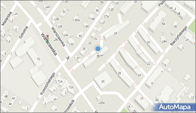 Łomianki, Baczyńskiego Krzysztofa Kamila, 28, mapa Łomianki