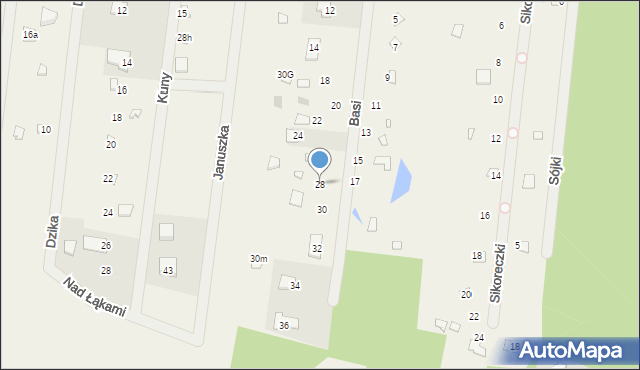 Łosie, Basi, 28, mapa Łosie