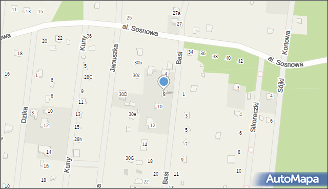 Łosie, Basi, 8, mapa Łosie