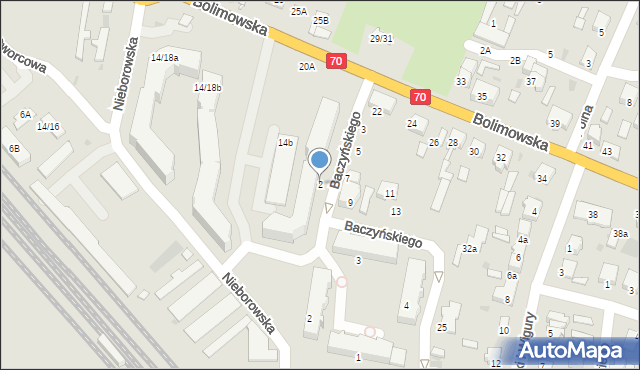 Łowicz, Baczyńskiego Krzysztofa Kamila, 2, mapa Łowicza