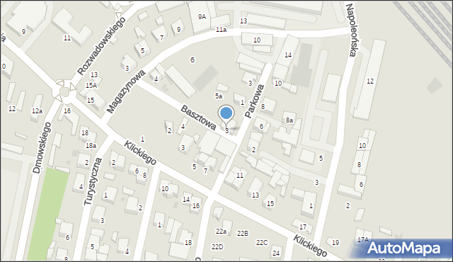 Łowicz, Basztowa, 3, mapa Łowicza