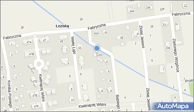 Łoziska, Babiego Lata, 2, mapa Łoziska