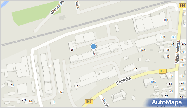 Lubaczów, Baziaka Eugeniusza, abp., 11, mapa Lubaczów