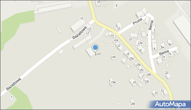 Lubań, Bazaltowa, 3, mapa Lubań