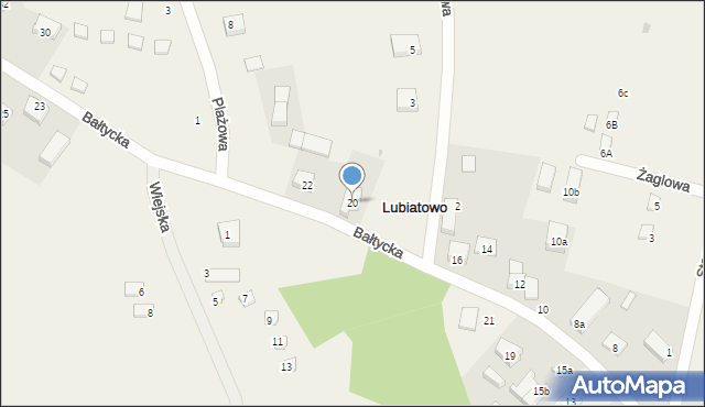 Lubiatowo, Bałtycka, 20, mapa Lubiatowo