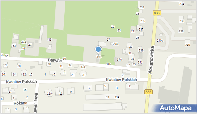 Lublin, Barwna, 33B, mapa Lublina