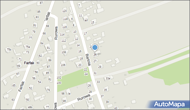 Łuków, Bartnia, 25, mapa Łuków