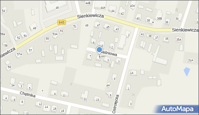 Łyse, Baśniowa, 5, mapa Łyse