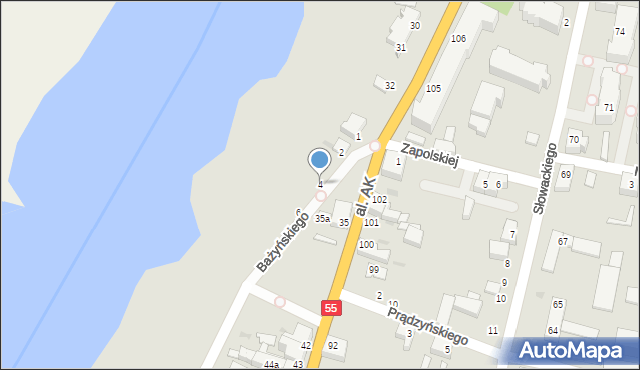 Malbork, Bażyńskiego Jana, 4, mapa Malborka