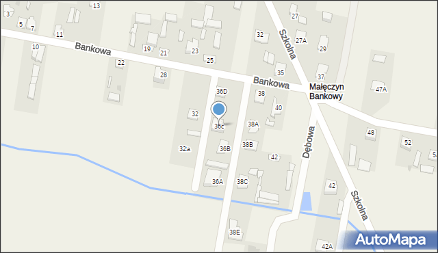 Małęczyn, Bankowa, 36c, mapa Małęczyn