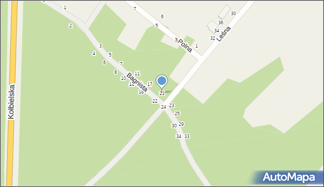 Maliszew, Bagnista, 21, mapa Maliszew