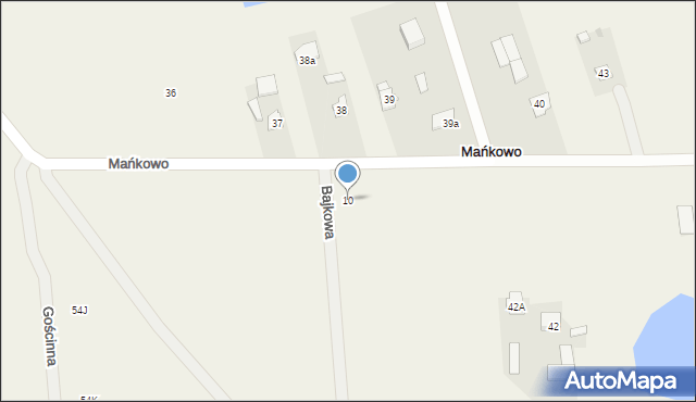 Mańkowo, Bajkowa, 10, mapa Mańkowo