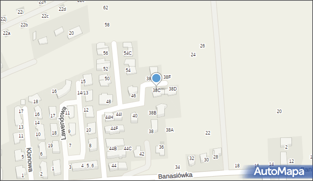 Michałowice, Banasiówka, 38C, mapa Michałowice