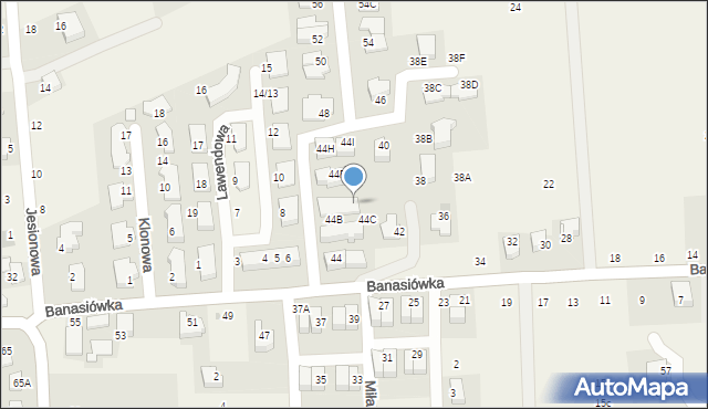 Michałowice, Banasiówka, 44E, mapa Michałowice