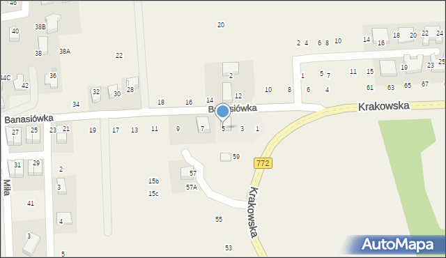 Michałowice, Banasiówka, 5, mapa Michałowice