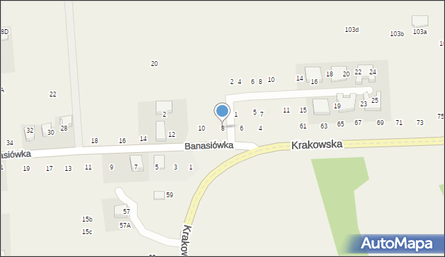 Michałowice, Banasiówka, 8, mapa Michałowice